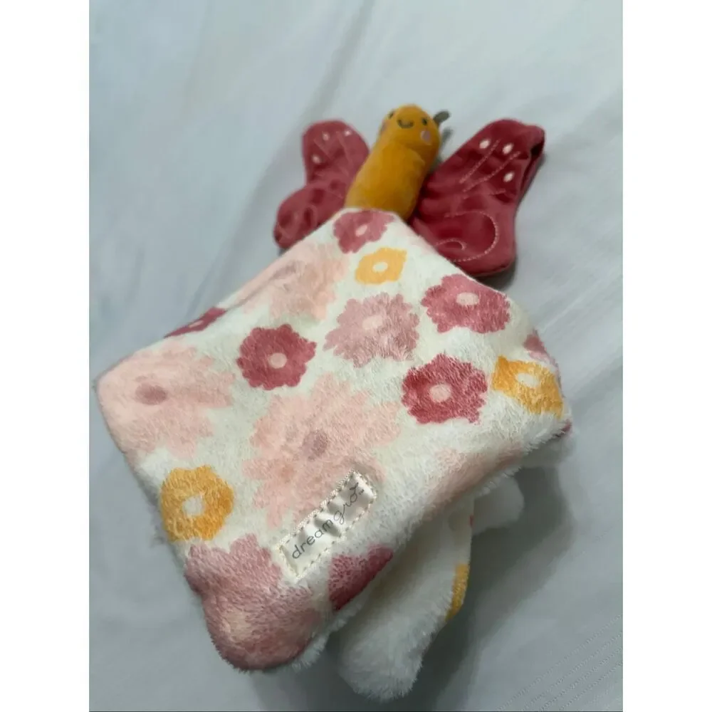 Butterfly Plush Baby Security Blanket Floral Buddy Blankie Soft Dream Gro